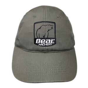 Bear Archery Strapback Baseball Cap Green One Size Adjustable Embroidered
